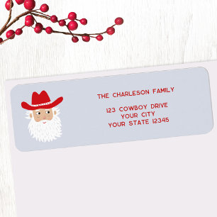 Cowboy-Weihnachtsmann-Weihnachts-Rücksendeadresse