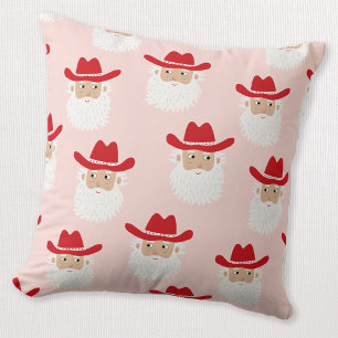 Cowboy-Weihnachtsmann Western-Weihnachten Rosa Kissen