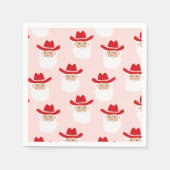Cowboy-Weihnachtsmann Western-Weihnachten Serviette (Vorderseite)