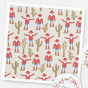 Cowboy Weihnachtsmann Western Weihnachten Serviette