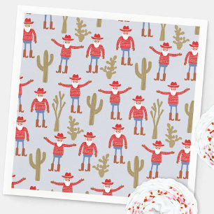 Cowboy-Weihnachtsmann Western-Weihnachten Serviette