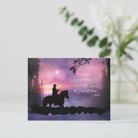 Cowboy Weihnachtspostkarten Feiertagspostkarte (Stehend Vorderseite)