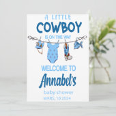 Cowboy Welcome Baby Duschgel, Wild West Baby Save The Date (Stehend Vorderseite)
