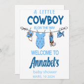 Cowboy Welcome Baby Duschgel, Wild West Baby Save The Date (Vorne/Hinten)