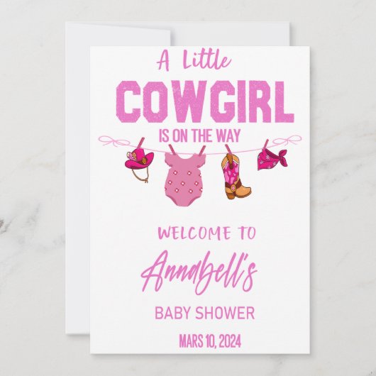 Cowboy Welcome Baby Duschgel, Wild West Baby Save The Date (Vorderseite)