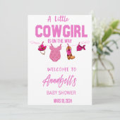 Cowboy Welcome Baby Duschgel, Wild West Baby Save The Date (Stehend Vorderseite)