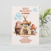 Cowboy Western 1. Geburtstag Einladung (Stehend Vorderseite)