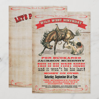 Cowboy Western 1. Geburtstag Party Einladungen