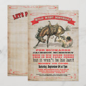 Cowboy Western 1. Geburtstag Party Einladungen (Vorne/Hinten)