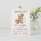 Cowboy Western 1. Rodeo Geburtstagsparty Einladung (Stehend Vorderseite)