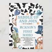 Cowboy Western 1. Rodeo Geburtstagsparty Einladung (Vorne/Hinten)