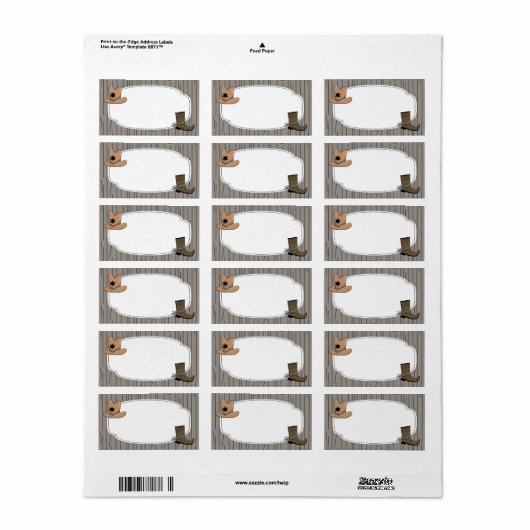 Cowboy-Western Adressaufkleber (Vorne)