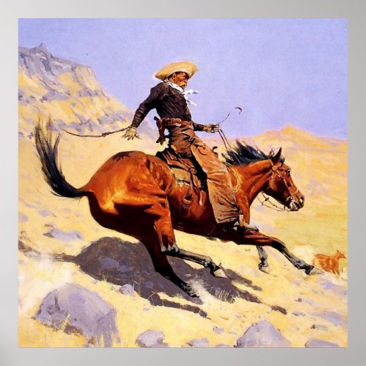 Cowboy Western Art von Frederic Remington Poster (Vorne)