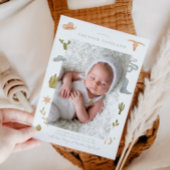 Cowboy Western Baby Foto Geburtserklärung Ankündigung