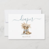 Cowboy Western Baby Shower Activity Diaper Raffle Dankeskarte (Vorderseite)