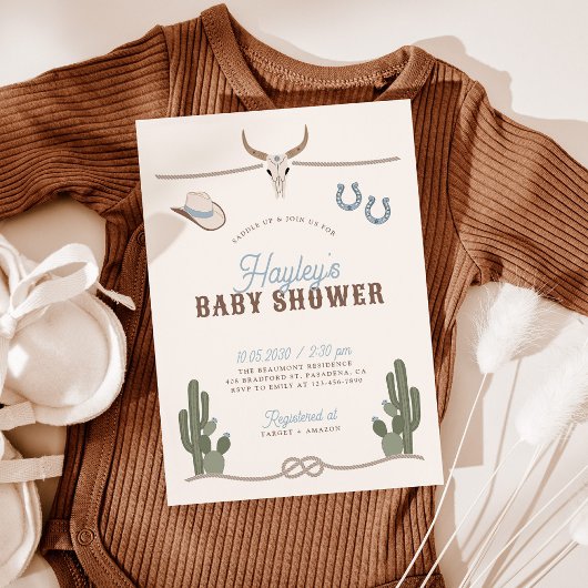 Cowboy Western Baby Shower Invitation Einladung
