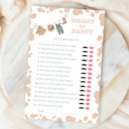 Cowboy Western Baby Shower Mommy oder Daddy Game