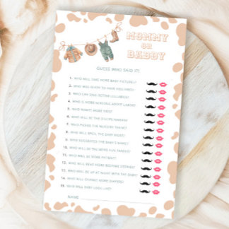 Cowboy Western Baby Shower Mommy oder Daddy Game