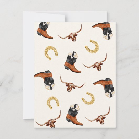 Cowboy Western Babydusche Dankeskarte (Rückseite)