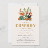 Cowboy Western Babydusche Einladung (Vorderseite)