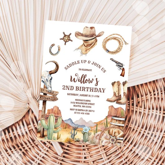 Cowboy Western Birthday Invitation Einladung