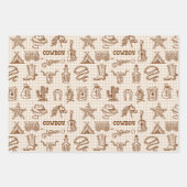 Cowboy Western Birthday Party Gingham Geschenkpapier Set (Vorderseite 2)
