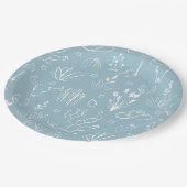 Cowboy Western Blue Paper Plate Pappteller (Schrägansicht)