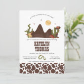 Cowboy Western Boy Baby Dusche Einladung (Stehend Vorderseite)