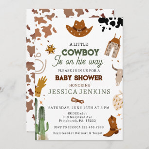 Cowboy Western Boy Babydusche Einladung