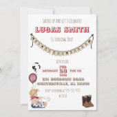 Cowboy Western Boys Einladung zum Geburtstag (Vorderseite)