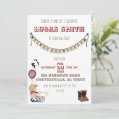 Cowboy Western Boys Einladung zum Geburtstag (Stehend Vorderseite)