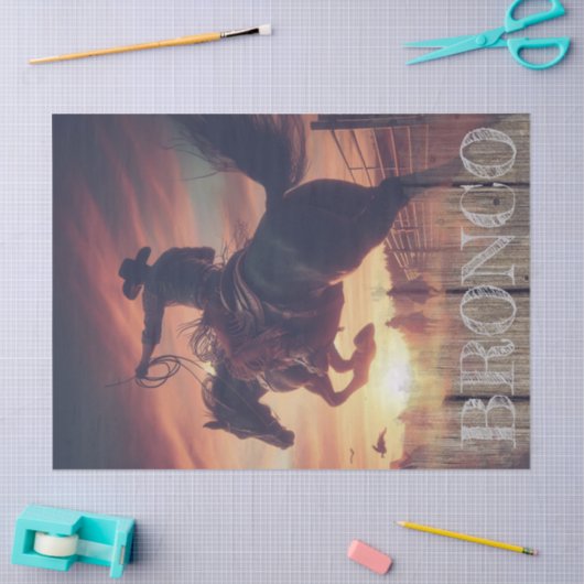 Cowboy Western Bronco Seidenpapier (Basteln)