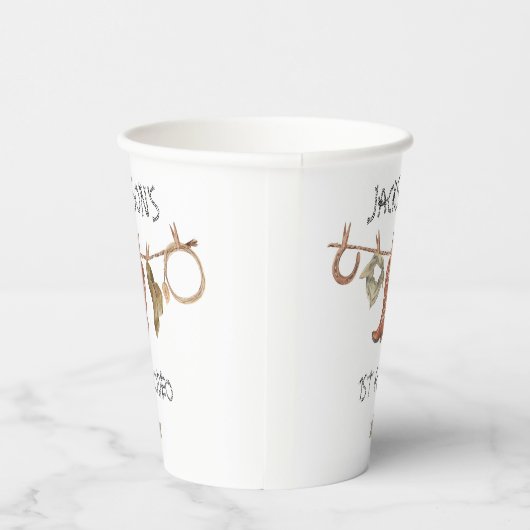 Cowboy Western Clothesline Geburtstag Pappbecher (Rechts)