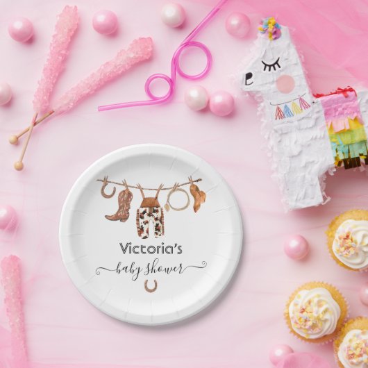 Cowboy Western Clothesline Pappteller (Party)