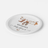 Cowboy Western Clothesline Pappteller (Schrägansicht)