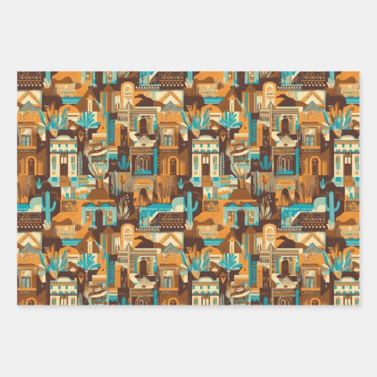 Cowboy Western Desert Brown Geschenkpapier Set (Vorderseite 2)