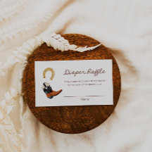 Cowboy Western Diaper Raffle Game Ticket