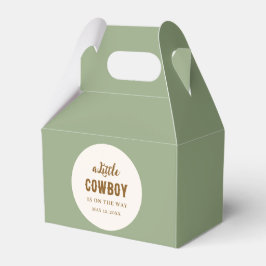 Cowboy Western Favor Box Set of 10 - Sage Green Geschenkschachtel
