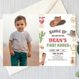 Cowboy Western First Rodeo 1. Geburtstag Party Einladung