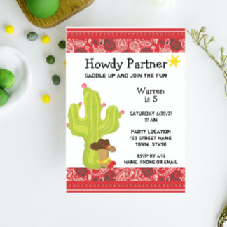 Cowboy Western Geburtstag Einladung