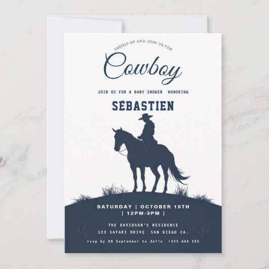 Cowboy Western Geburtstag Einladung (Vorderseite)