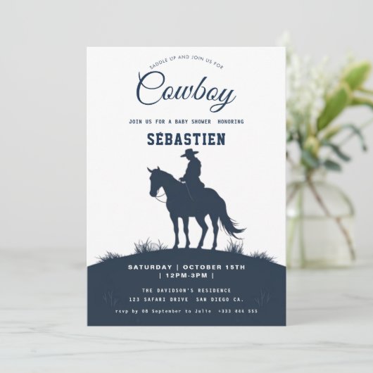 Cowboy Western Geburtstag Einladung (Stehend Vorderseite)