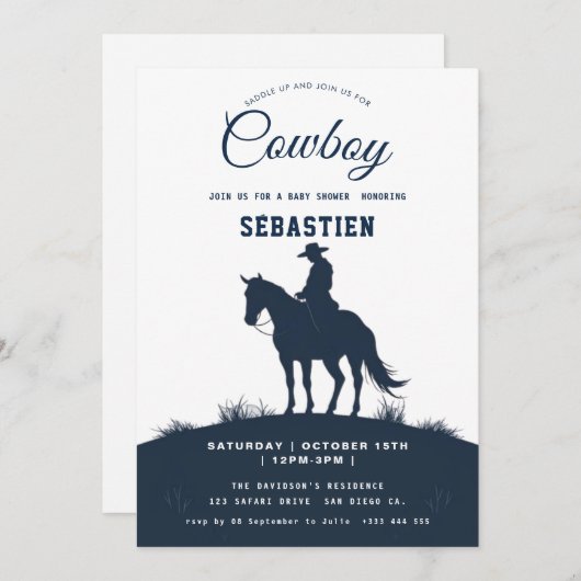 Cowboy Western Geburtstag Einladung (Vorne/Hinten)