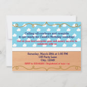 Cowboy Western Geburtstagsparty Einladung (Rückseite)