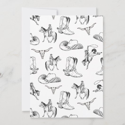 Cowboy-Western Geburtstagsparty - Einladung (Rückseite)