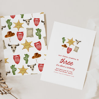 Cowboy-Western Geburtstagsparty - Einladung