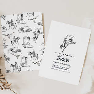 Cowboy-Western Geburtstagsparty - Einladung