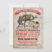 Cowboy Western Geburtstagsparty Einladungen (Vorderseite)