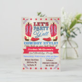 Cowboy Western Geburtstagsparty Einladungen (Stehend Vorderseite)