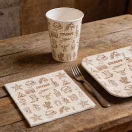 Cowboy Western Geburtstagsparty Serviette
